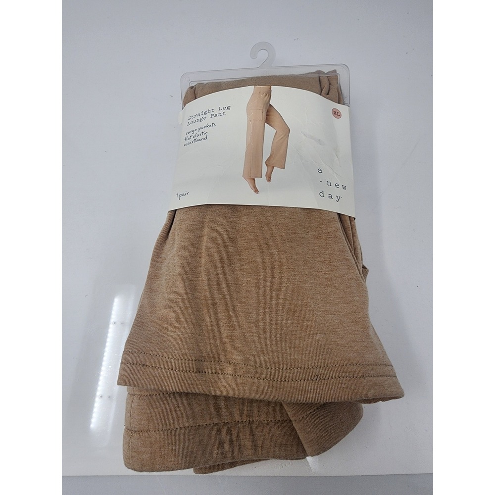 A New Day Womens Straight Leg Lounge Pants Brown Rayon Blend Casual Size XL
